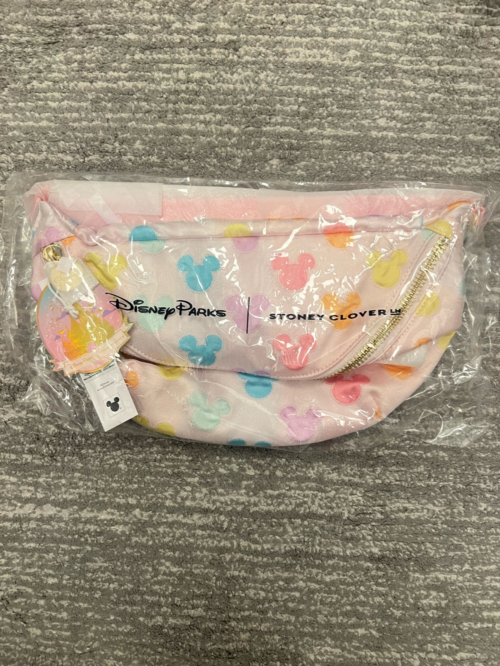 NWT Stoney Clover Lane x Disney Pastel Rainbow Mickey Jumbo Fanny Pack